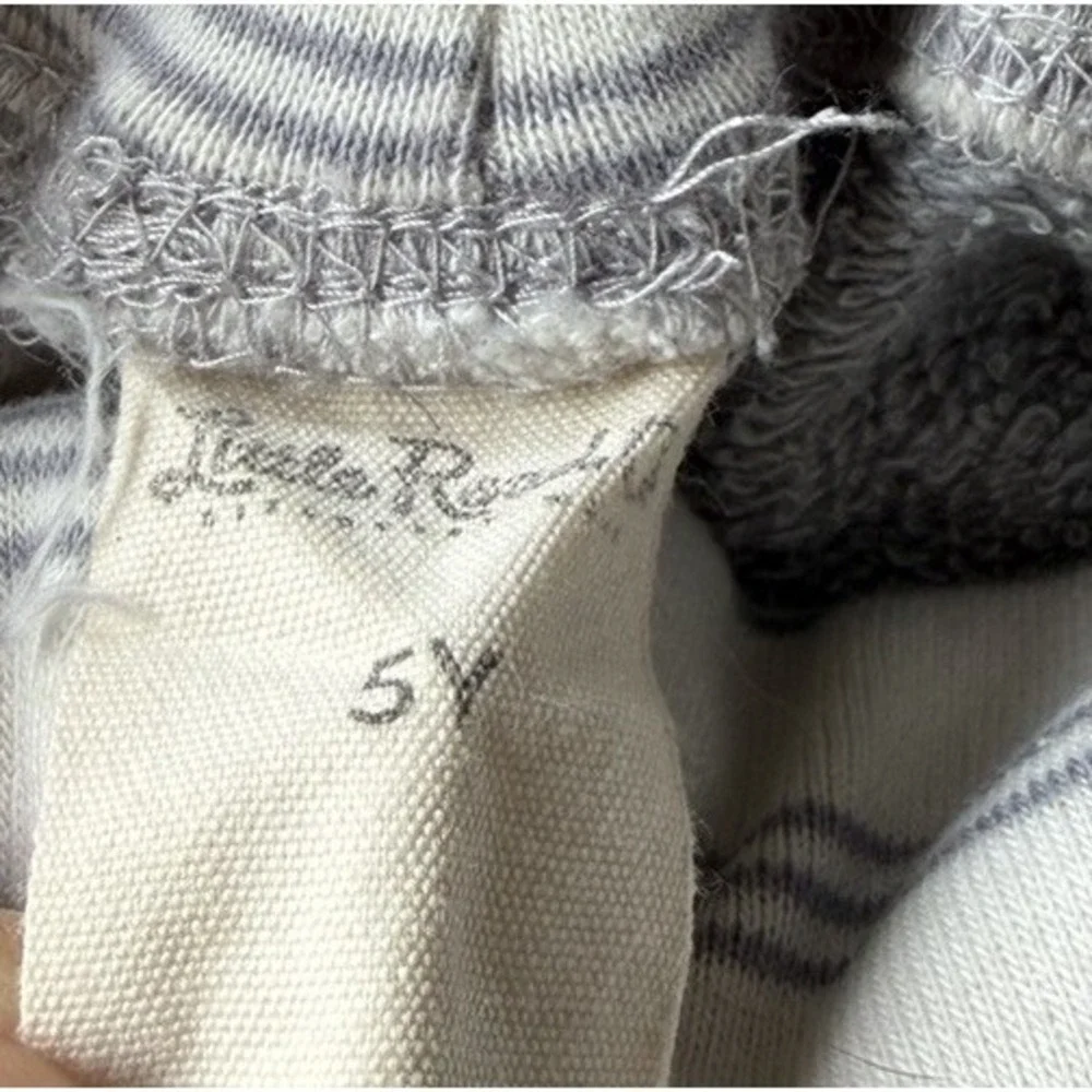 Little Road Co Jogger Pants 5Y Gray Stripe Trim Pocket Sweatpants Boys